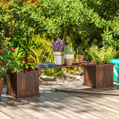 Wooden Garden Planter & Bench Combination Garden Raised Bed