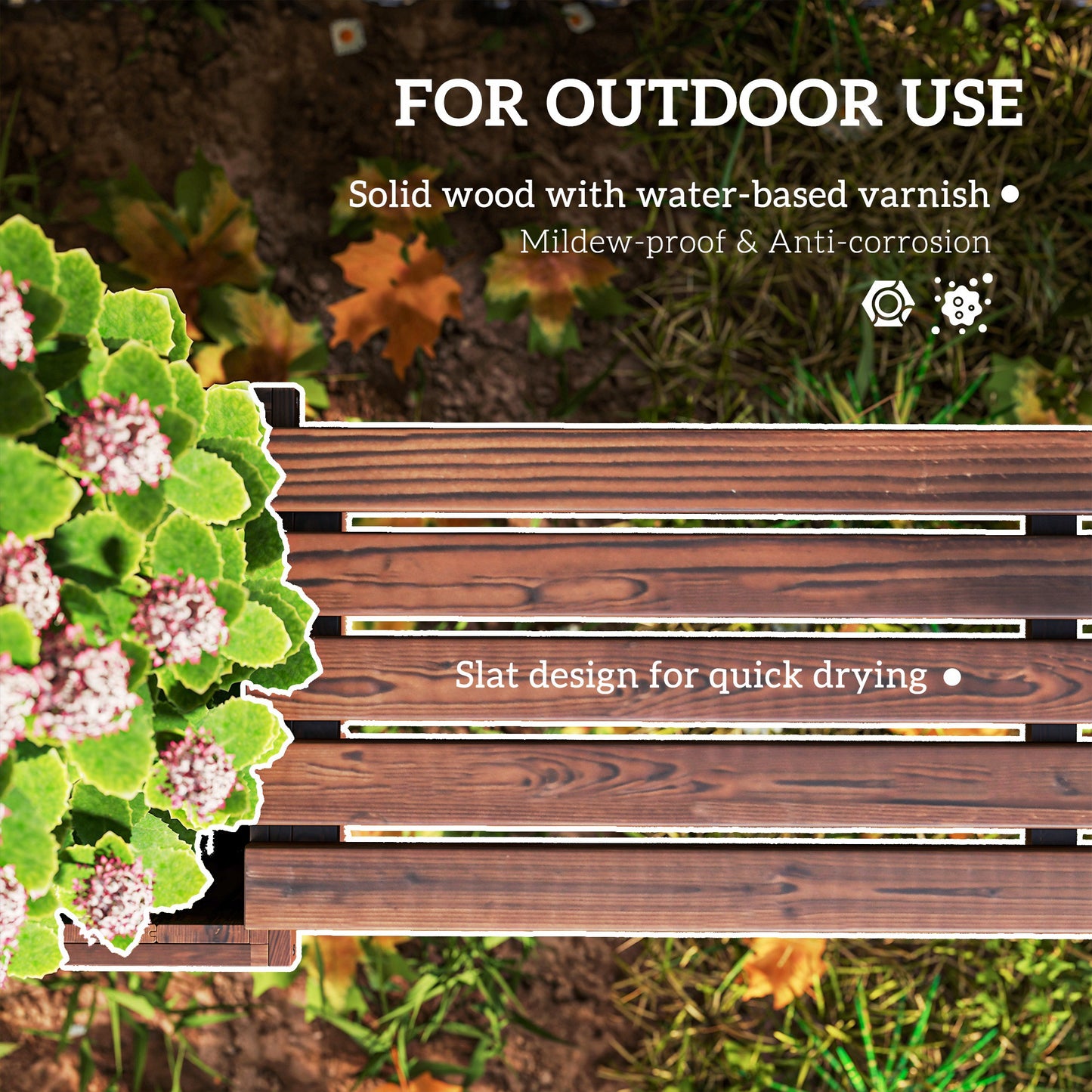 Wooden Garden Planter & Bench Combination Garden Raised Bed