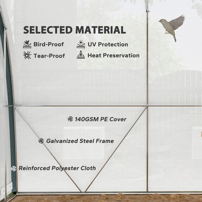 Walk-in Tunnel Greenhouse, Upgraded Structure, Mesh Door & Windows