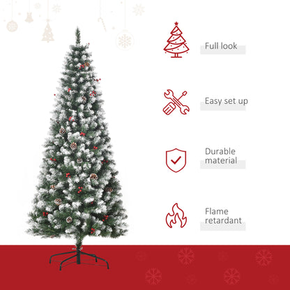 6FT Artificial Christmas Tree Xmas Indoor Decoration w/ Pinecone