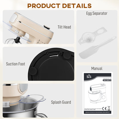 6L 1400W Stand Mixer with 11 Speeds & Fermentation Function, Cream