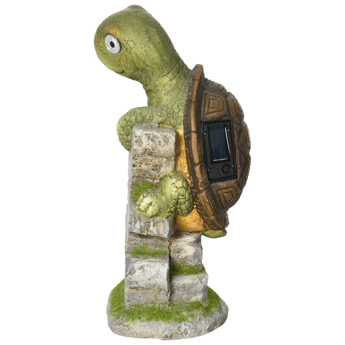Vivid Tortoise Art Sculpture with Solar LED Light, Colourful Garden Statue, Outdoor Ornament Home Decoration for Porch, Deck, Grass
