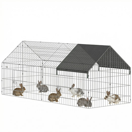Rabbit Run, Pet Playpen w/ Protective Cover, 180 x 75 x 75 cm, Black