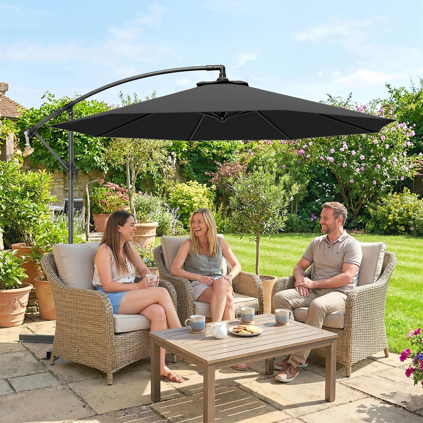 3(m) Banana Parasol Cantilever Umbrella Garden