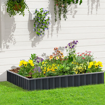 Metal Raised Garden Bed No Bottom DIY Large Planter Box w/ Gloves