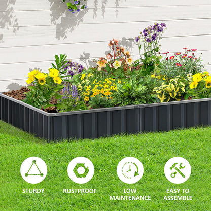 Metal Raised Garden Bed No Bottom DIY Large Planter Box w/ Gloves