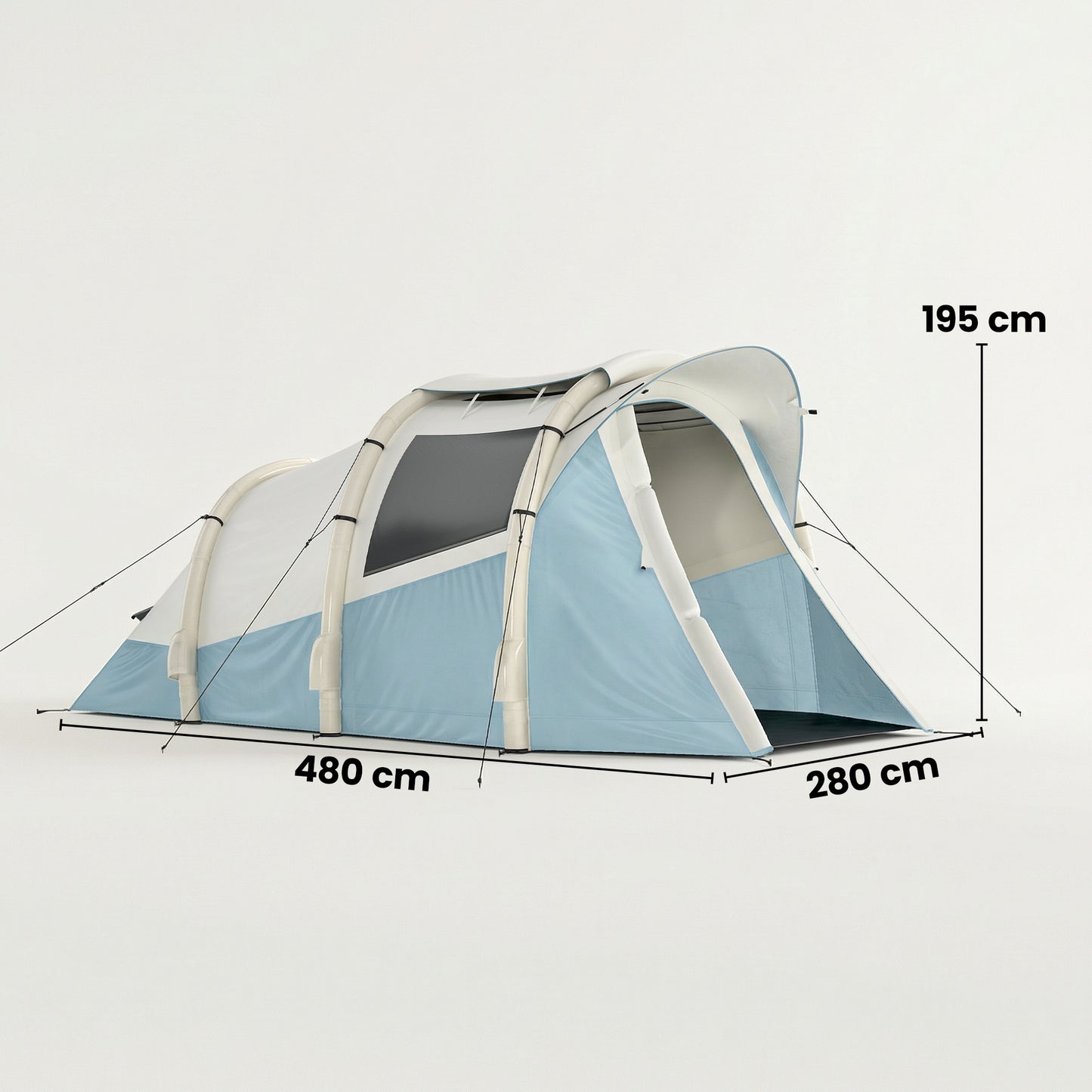 Inflatable Camping Tent w/ Air Pump, 2-3 Person Blow Up Tent, Blue