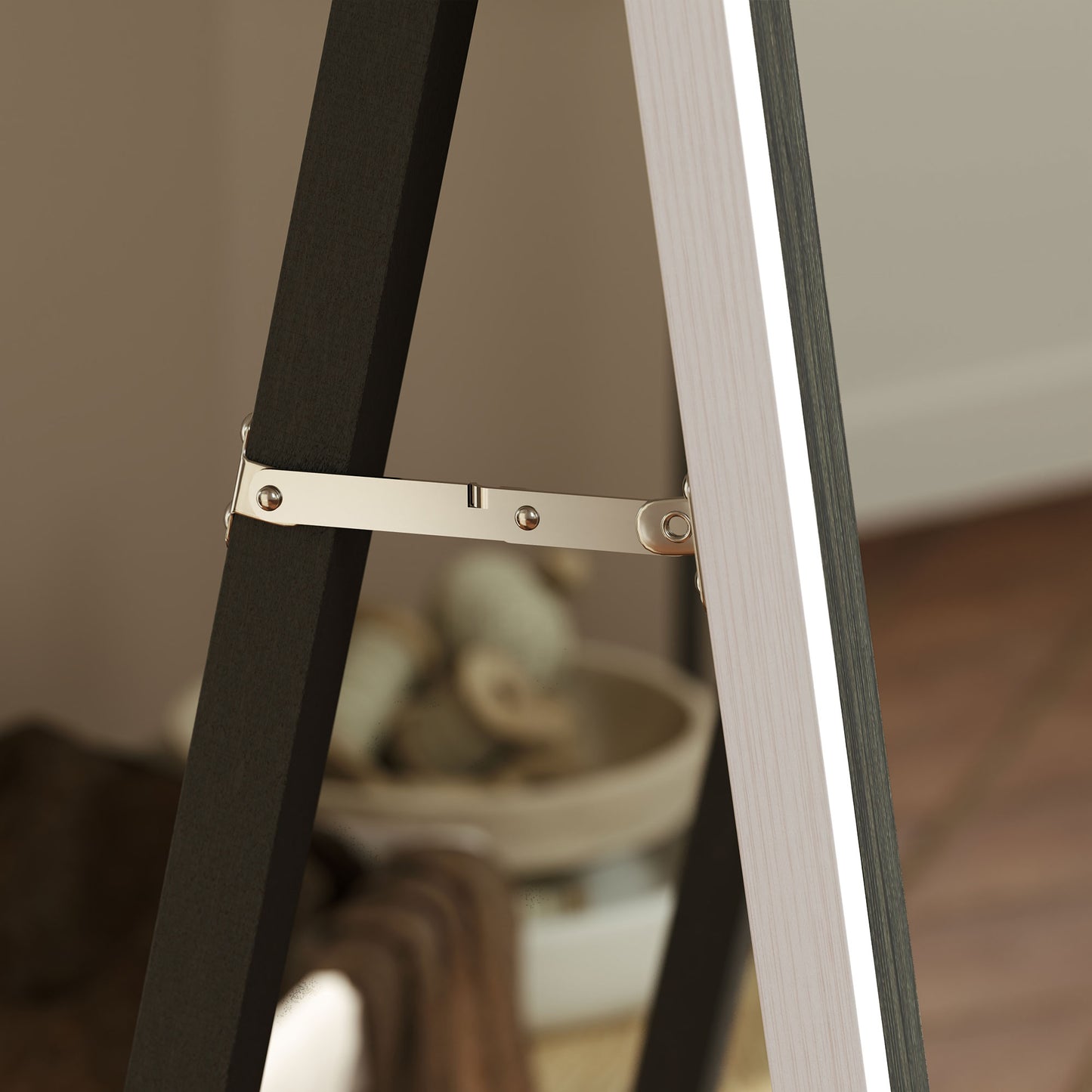 Full Length Mirror, Standing Leaning Wall, 163 x 53 cm, Grey