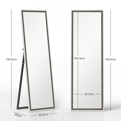 Full Length Mirror, Standing Leaning Wall, 163 x 53 cm, Grey
