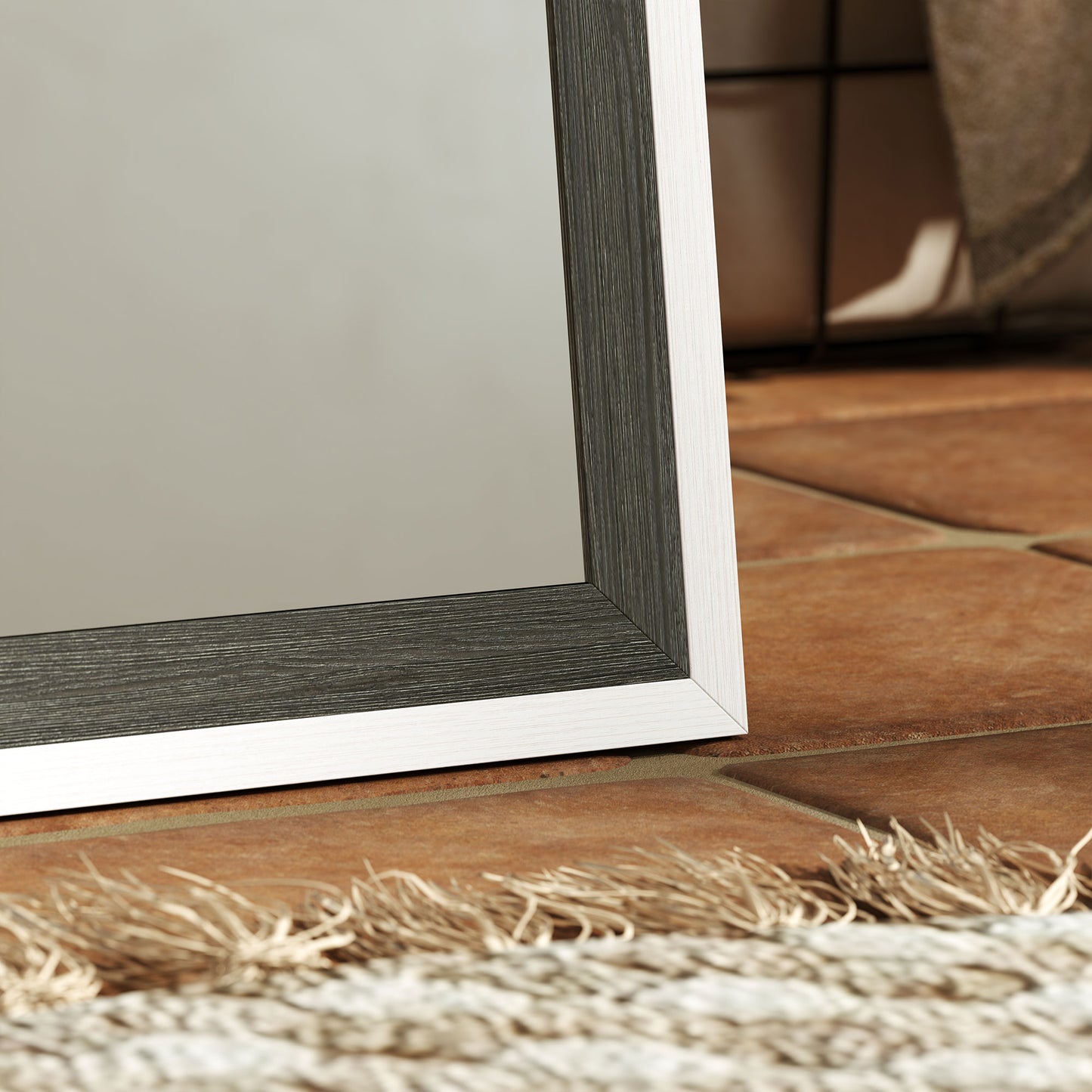 Full Length Mirror, Standing Leaning Wall, 163 x 53 cm, Grey