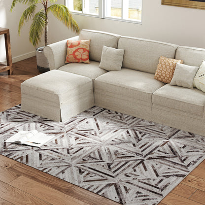 Non-Slip Washable Rug, Chenille Floor Carpet for Living Room, Brown