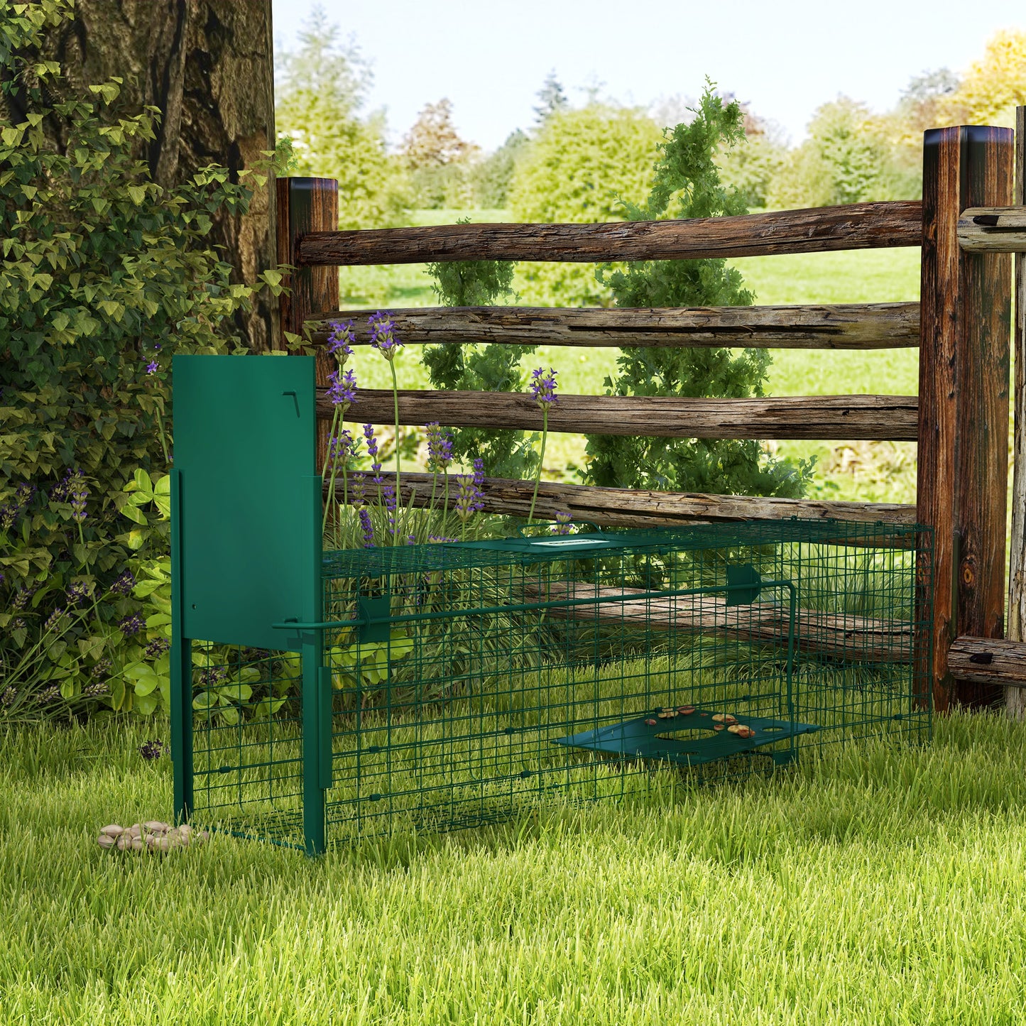 Single Door Humane Rat Trap for Small Animals, Dark Green
