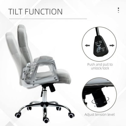 Home Office Chair with Adjustable Height Tilt Function Grey