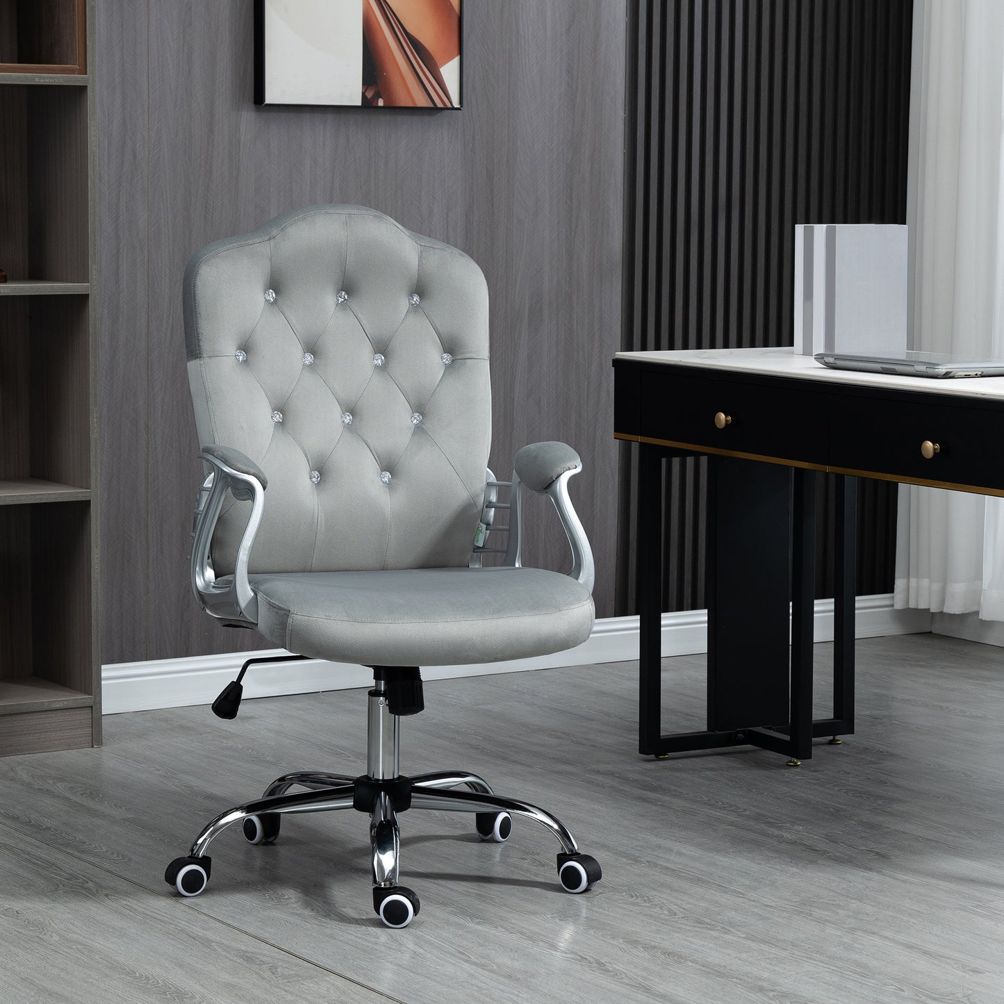 Home Office Chair with Adjustable Height Tilt Function Grey