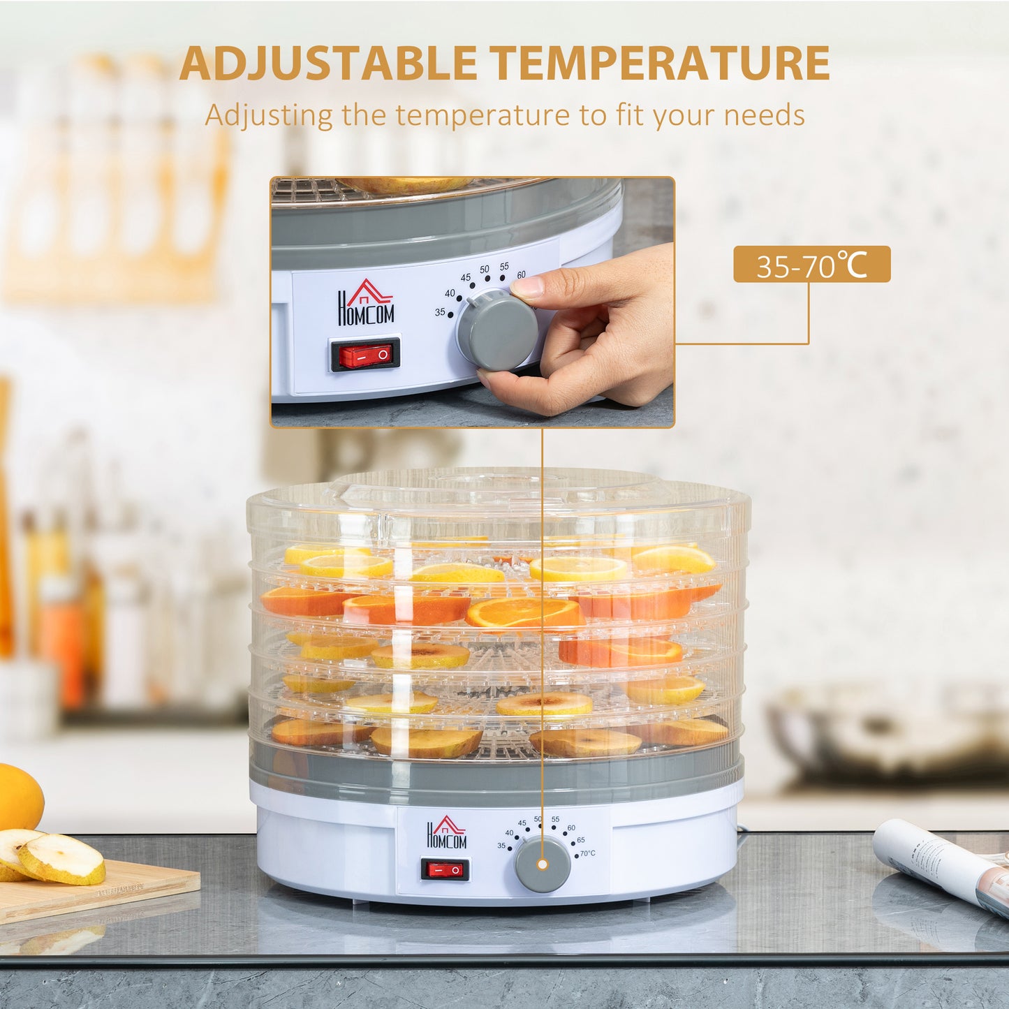 5 Tier Food Dehydrator for Drying Fruit Meat Vegetable Jerky Pet Treat