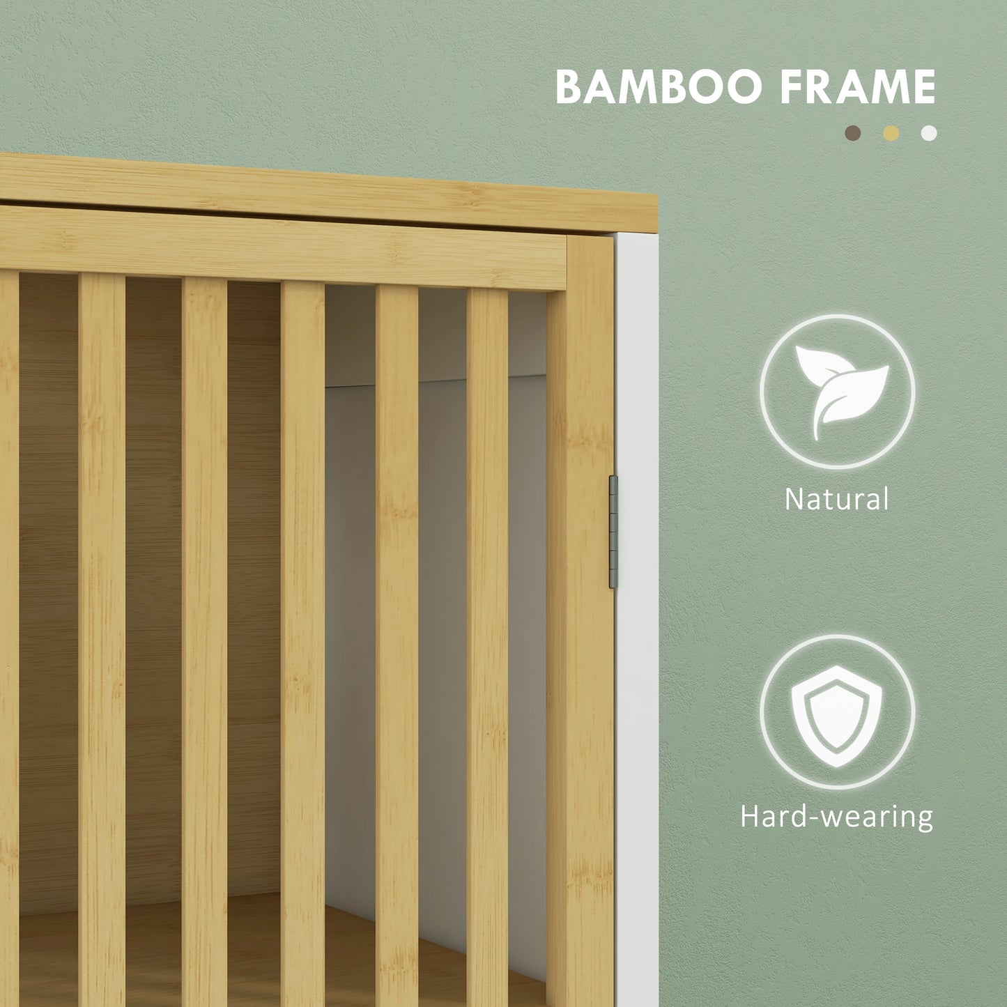 Tall Bathroom Cabinet Bamboo Bathroom Cupboard with Adjustable Shelves