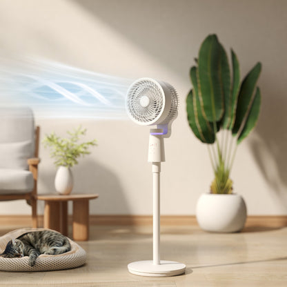 Pedestal Fan, Air Circulation Fan with Oscillating, Tilt, White
