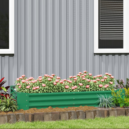 Galvanised Raised Garden Bed, 180x90x30cm Raised Planter, Green