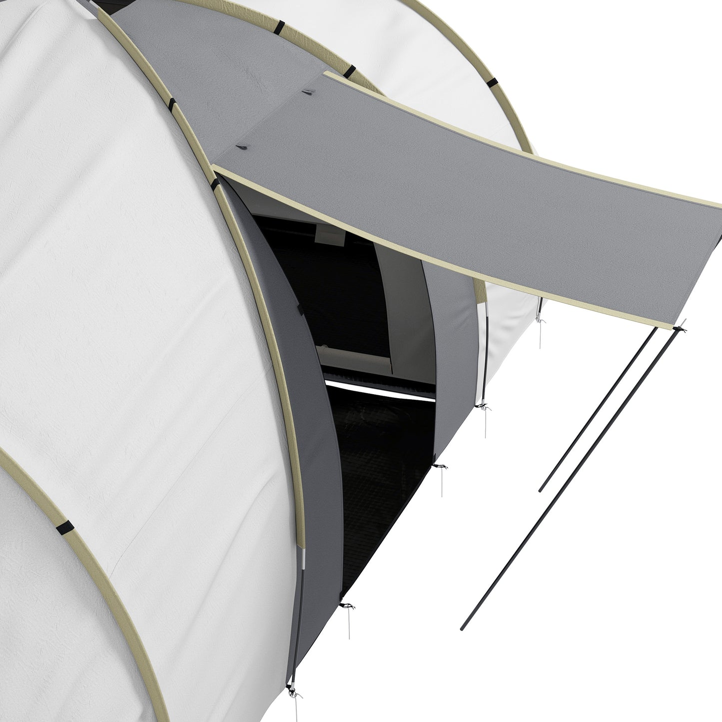 4-6 Man Tunnel Tent Camping Tent with 2 Bedroom, Vestibule, Bag, 2000mm Waterproof, UV50+ for Fishing, Hiking, Festival