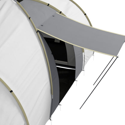 4-6 Man Tunnel Tent Camping Tent with 2 Bedroom, Vestibule, Bag, 2000mm Waterproof, UV50+ for Fishing, Hiking, Festival