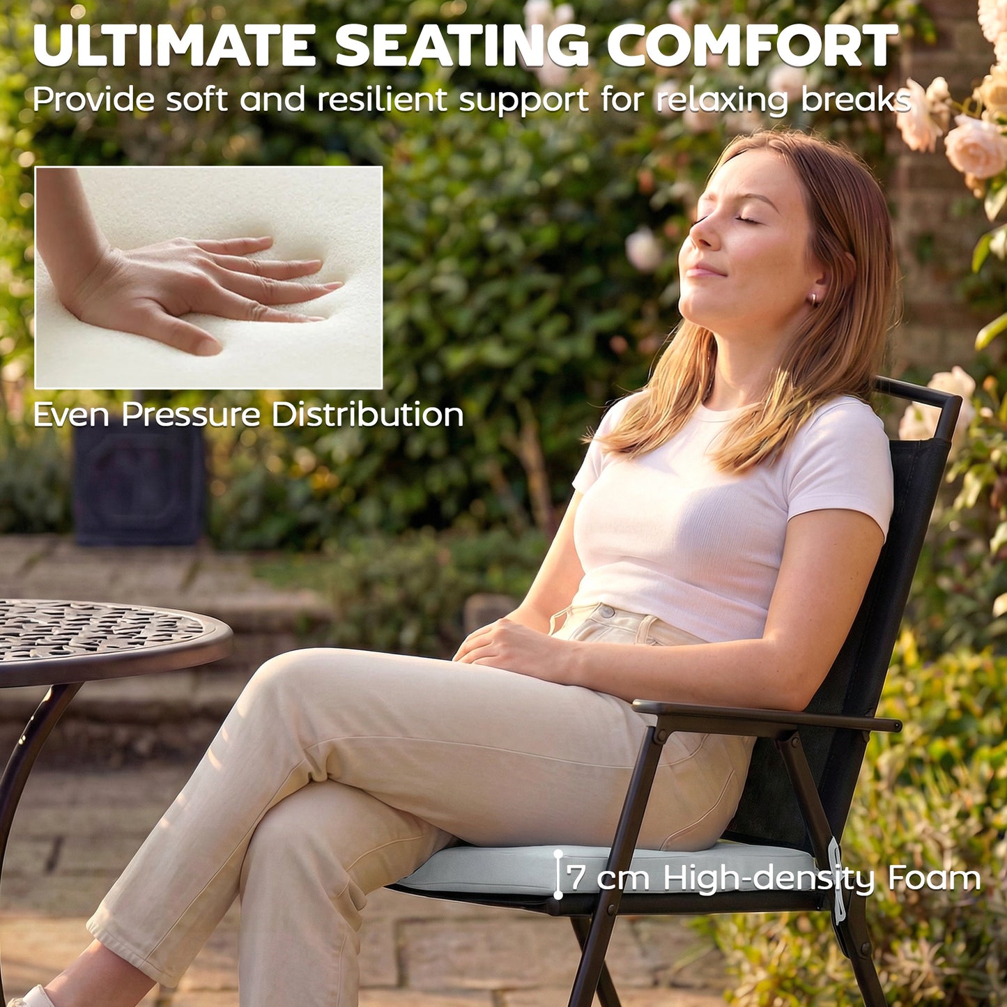 Seat Cushions with Machine Washable Cover Light Grey