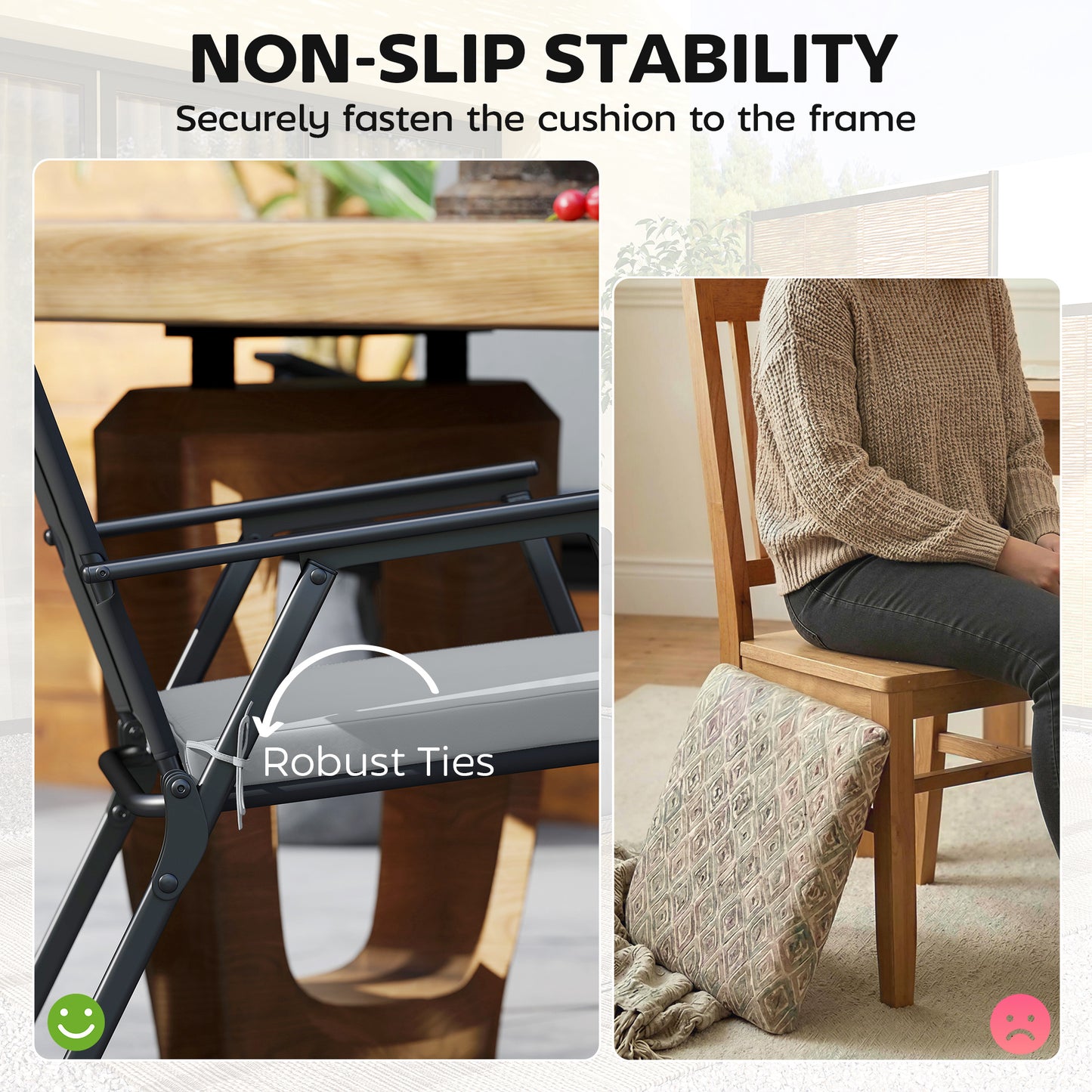 Seat Cushions with Machine Washable Cover Light Grey