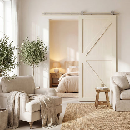 Sliding Door Hardware Kit Smooth Quiet 152cm Silver Tone