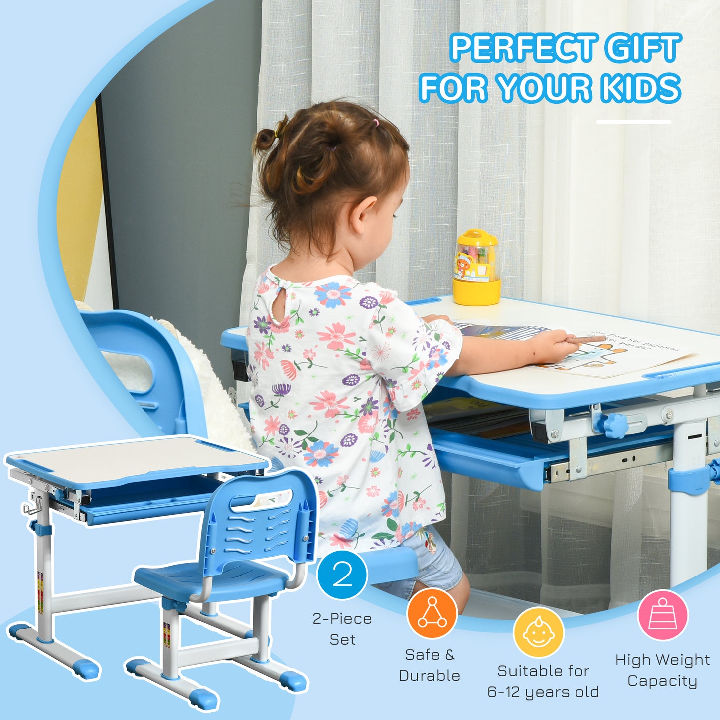 Children''s Study Table And Chair Set