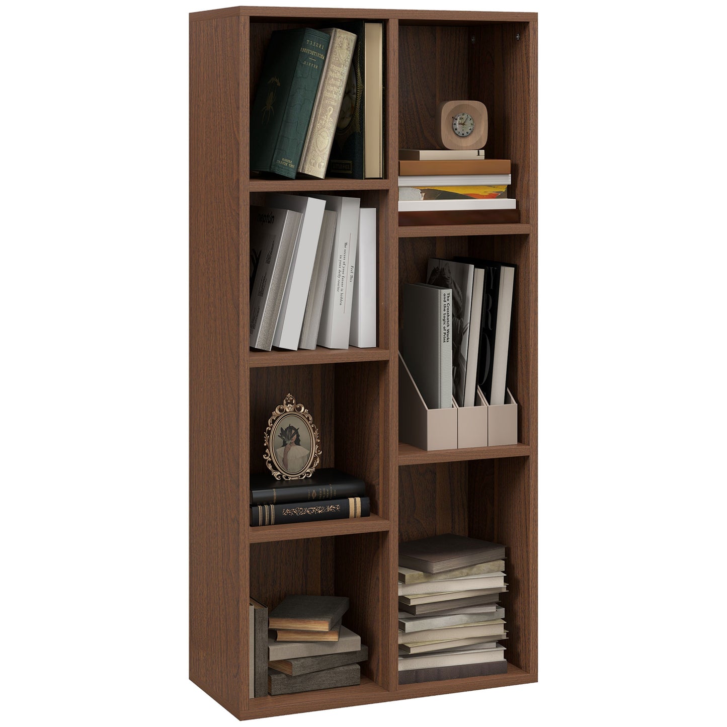 Bookcase Modern Bookshelf Cabinet for Home Office Walnut