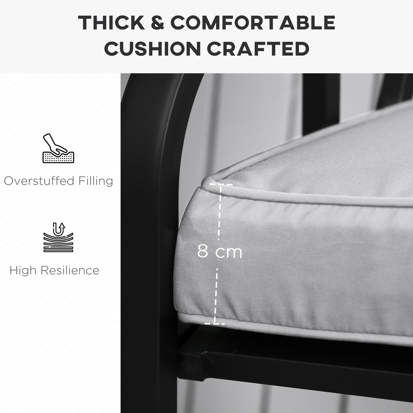 Garden Bench Cushion 2 Seater Seat Pad Indoor& Outdoor Use