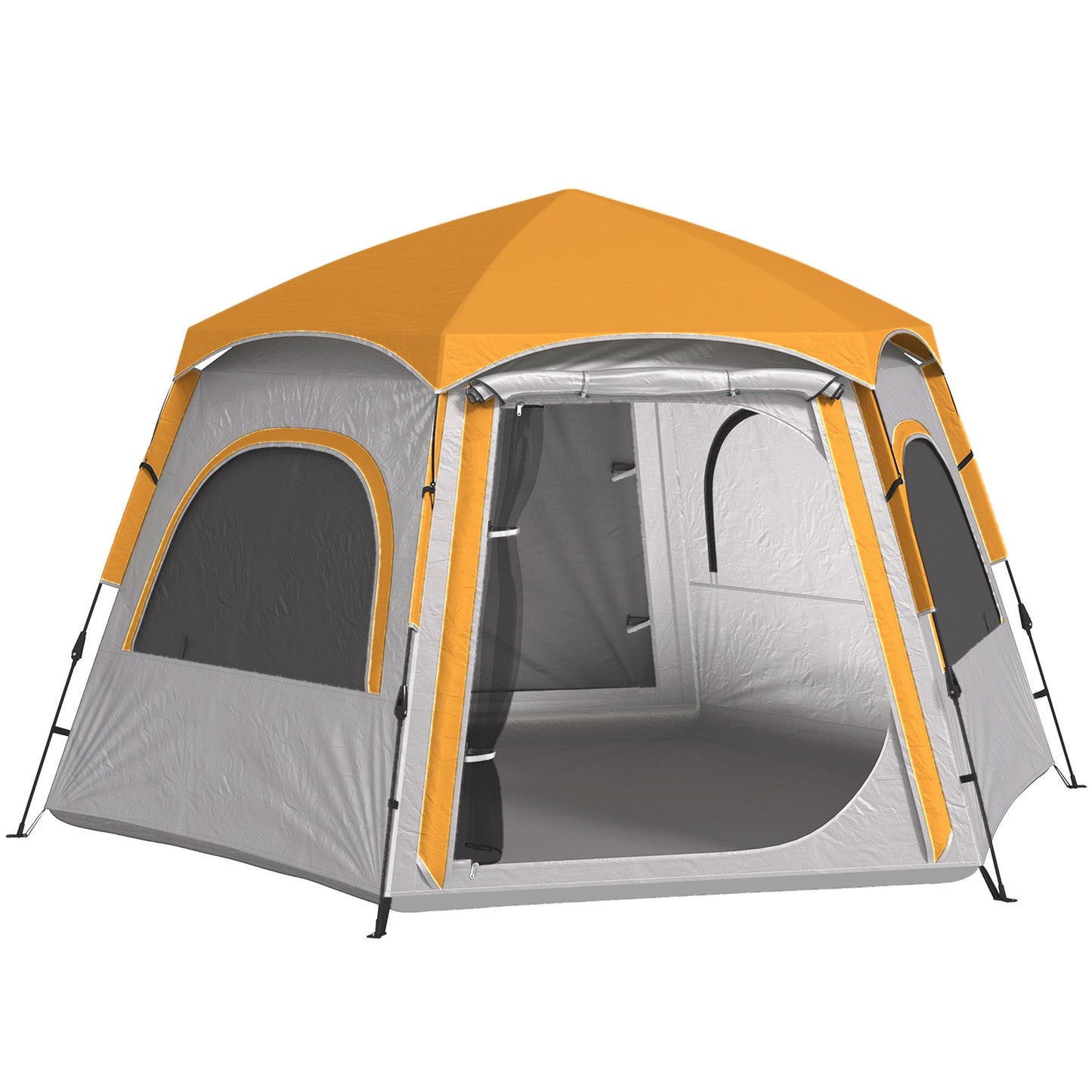 Instant Camping Tent, 4 Person Easy Setup Dome Tent, Light Grey