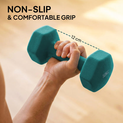 Hex Dumbbells Set with Dumbbell Rack, 2 x 1kg, 2 x 3kg, 2 x 5kg