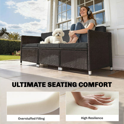 7-Piece Patio Furniture Cushions Water-Repellent 60x60cm, Black