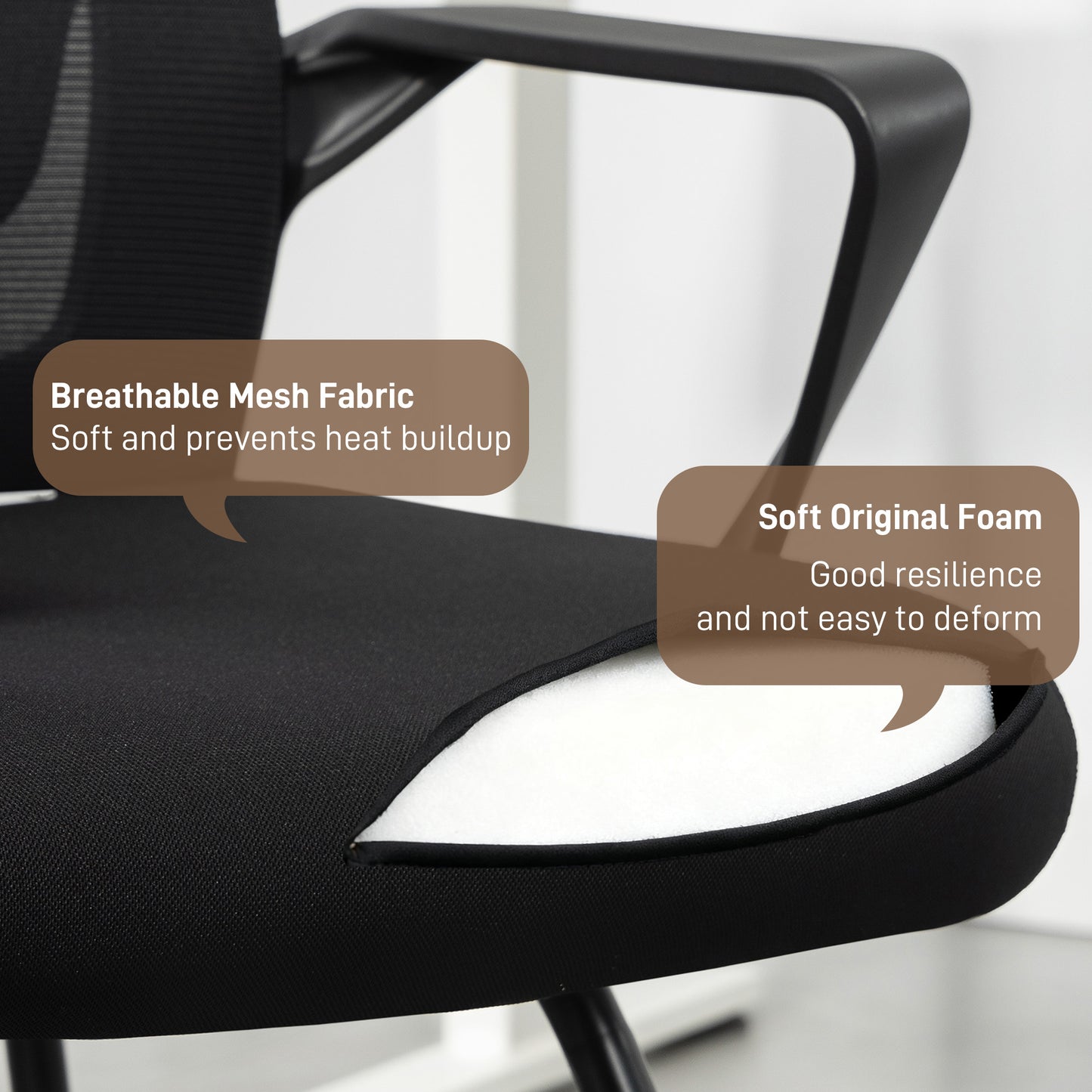 Desk Chair No Wheels, Meeting Chair with Mesh Back for Waiting Room
