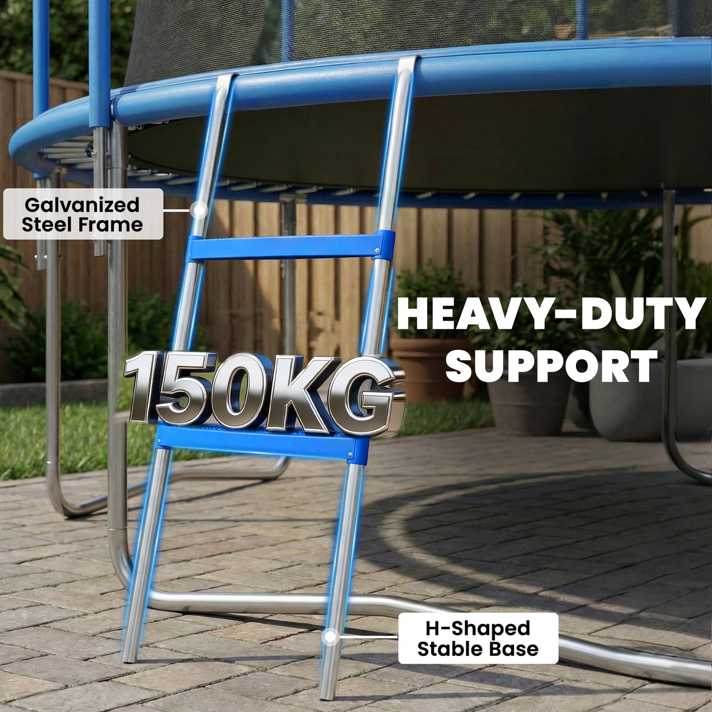 Trampoline Ladder, 2-Steps with Horizontal Wide Steps