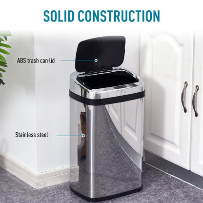 30L Automatic Kitchen Bin with Lid and Infrared Motion Sensor Silver