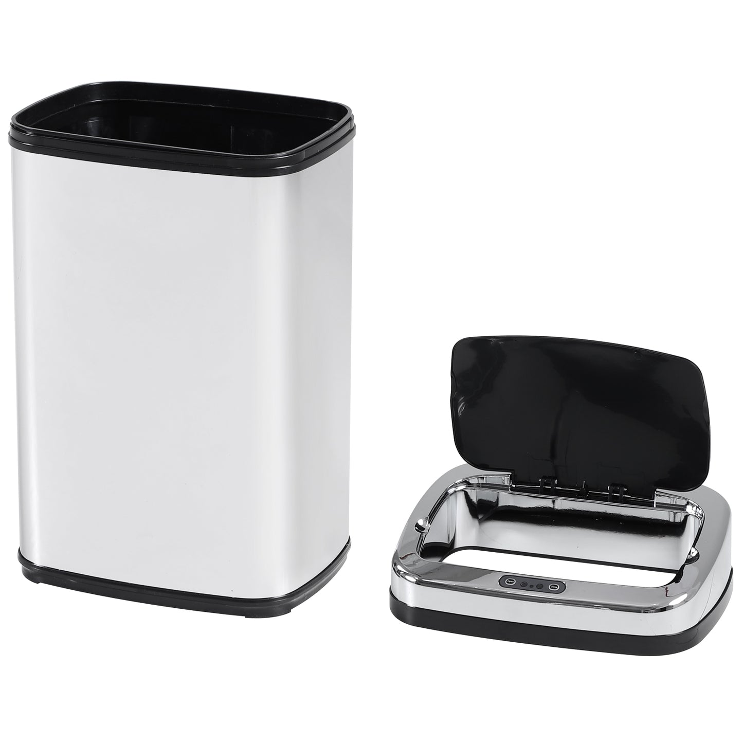 30L Automatic Kitchen Bin with Lid and Infrared Motion Sensor Silver