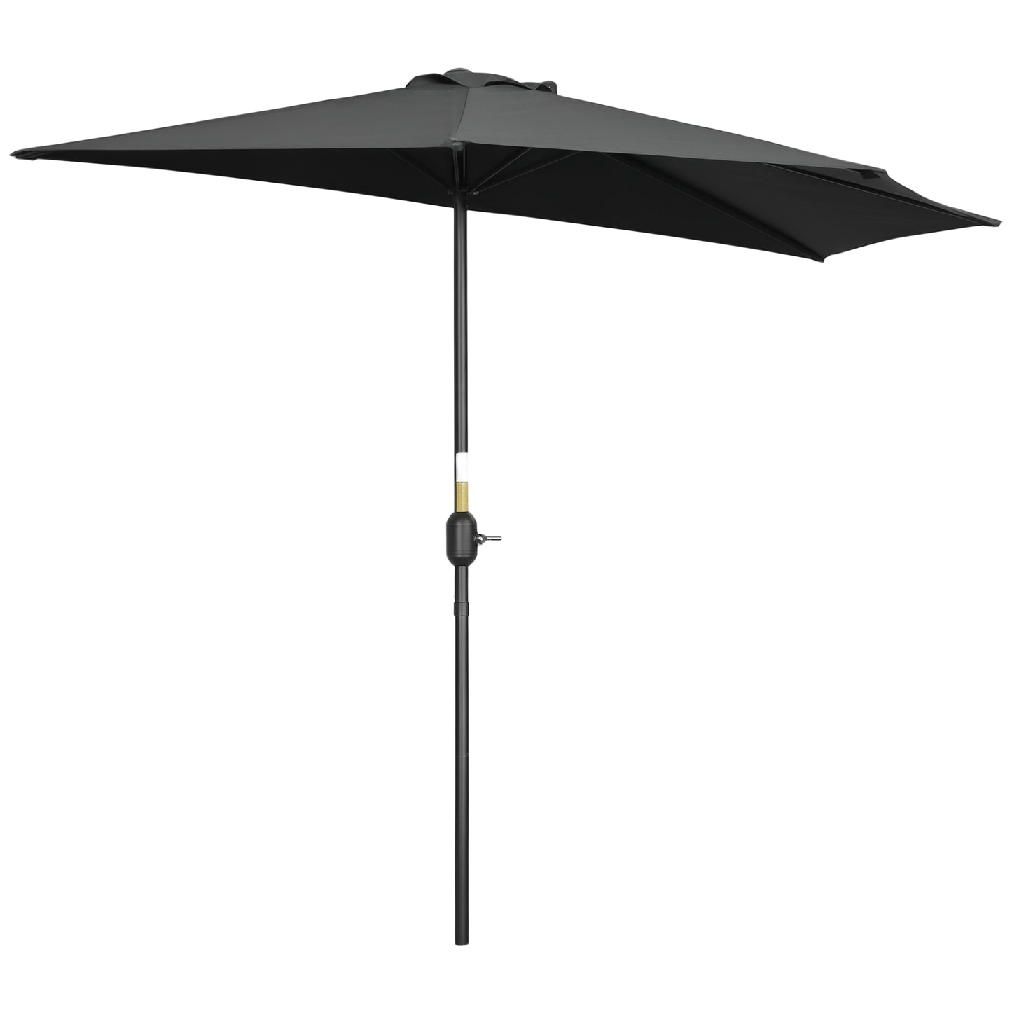 2.7m Metal Frame Garden Furniture Parasol Half Round Umbrella