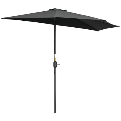 2.7m Metal Frame Garden Furniture Parasol Half Round Umbrella