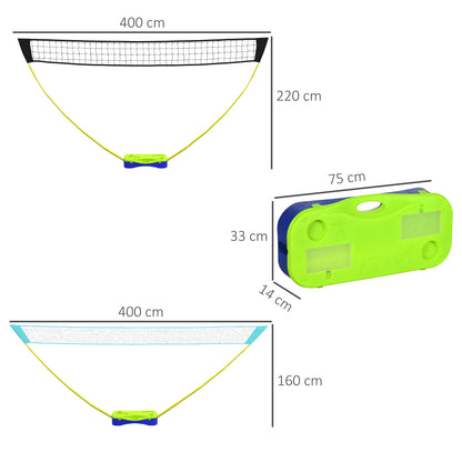 Portable Badminton Net Set w/ Volleyball Net, Rackets, Shuttlecocks