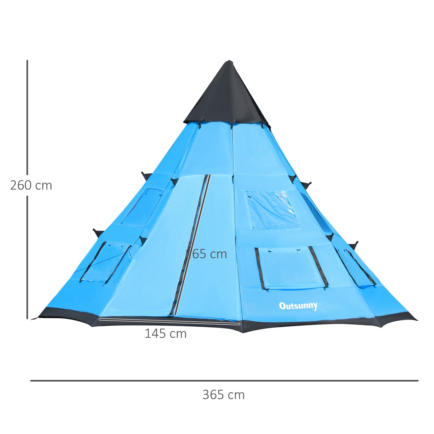 6-7 Person Large Family Party Camping Tent W/ Carrying Bag, Blue