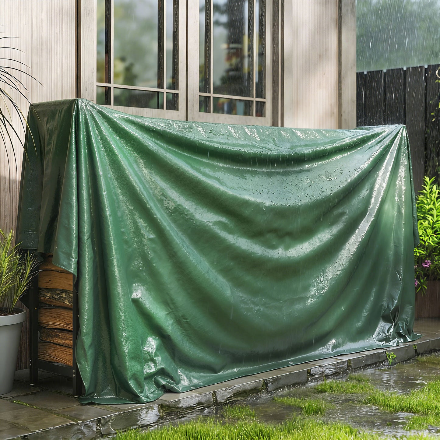 3 x 4m Waterproof Tarpaulin, 90GSM Tear-Resistant PE Tarp