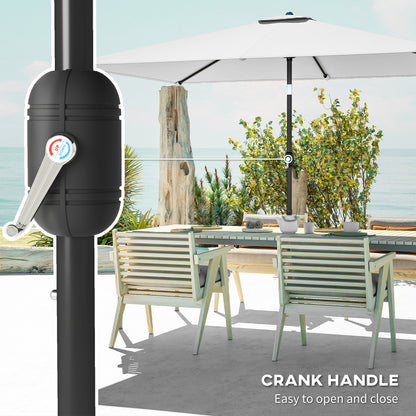 Garden Parasol, Outdoor Umbrella with Tilt Function, Cream White