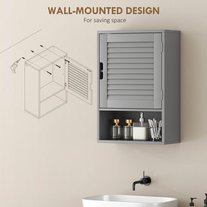 Bathroom Cabinet, Wall Mounted Cabinet with Adjustable Shelves, Grey