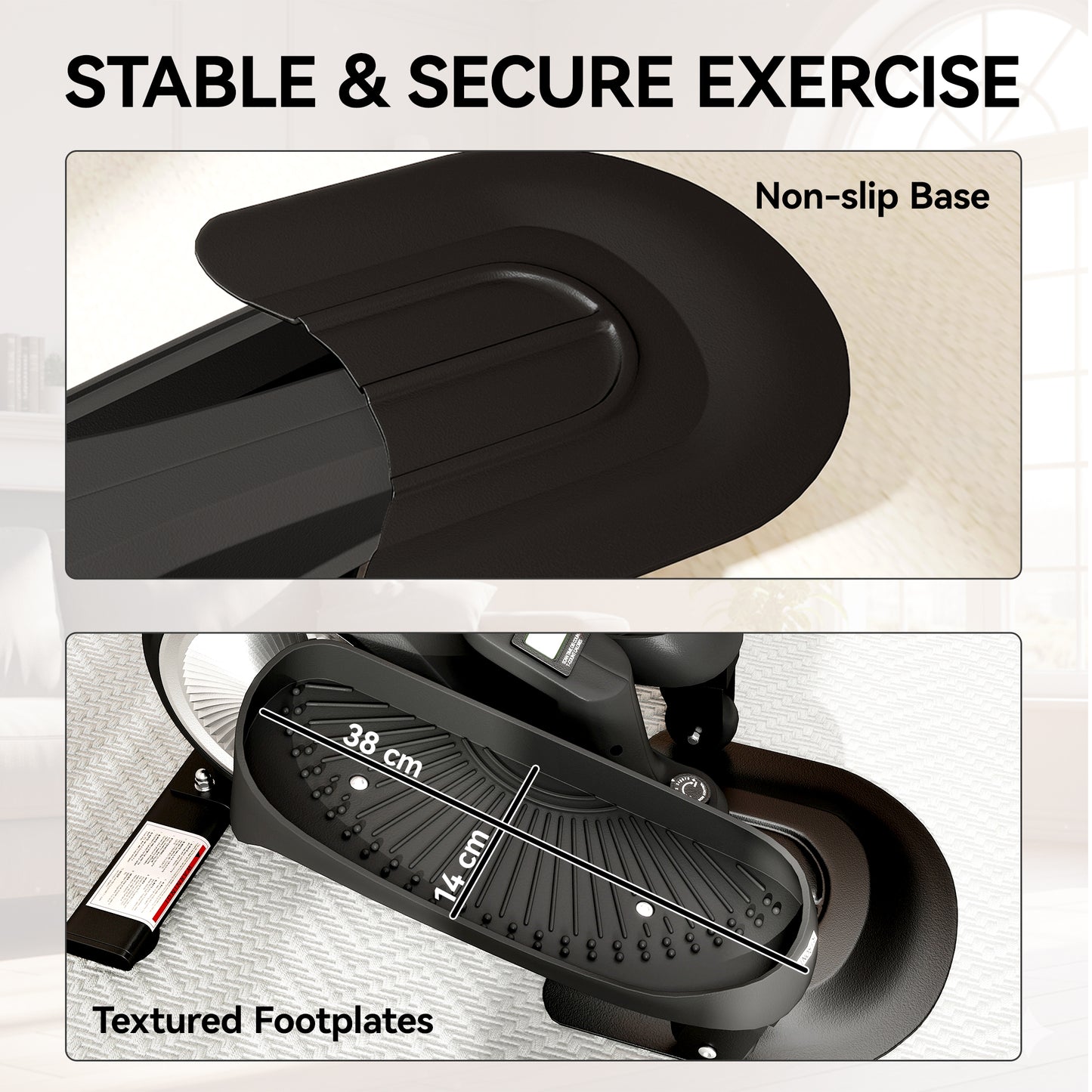 Under Desk Elliptical Machine, Pedal Exerciser with LCD Monitor