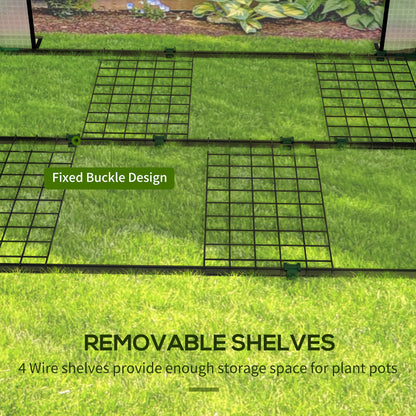 Mini Greenhouse with 4 Wire Shelves Portable Garden Grow House Upgraded Tomato Greenhouse with Roll Up Door and Vents, 100 x 80 x