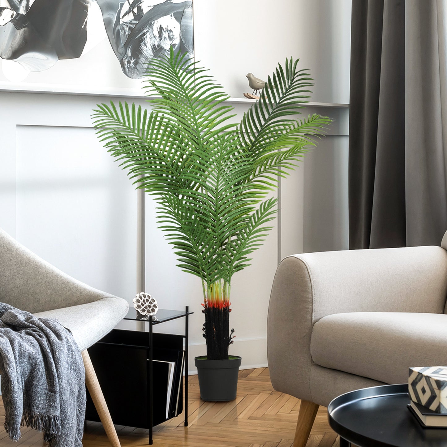 150cm Artificial Areca Palm Tree with PE Leaves and Flocked Soil