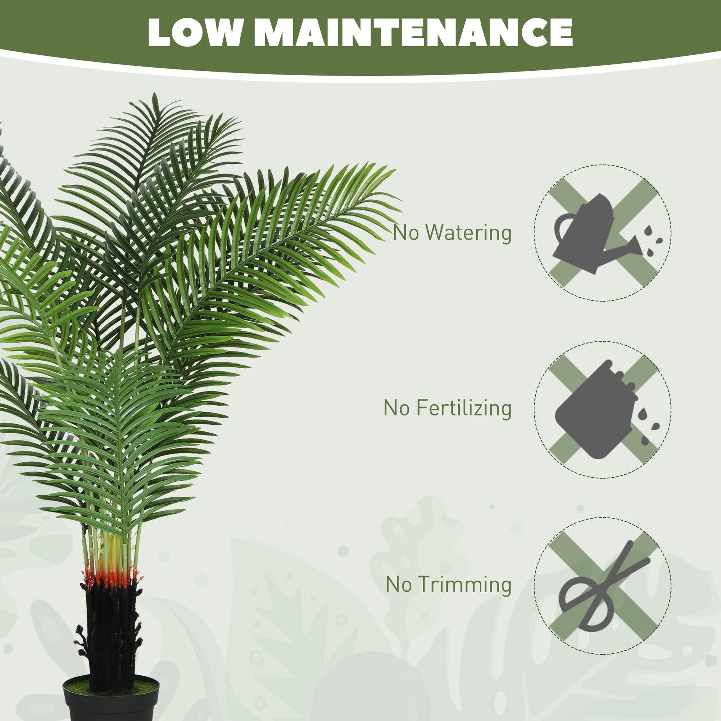 150cm Artificial Areca Palm Tree with PE Leaves and Flocked Soil
