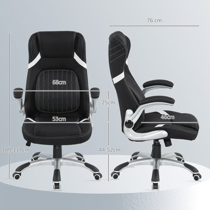 Fabric Office Desk Chair w/ Adjustable Height Tilt Function Black