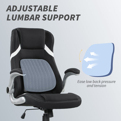 Fabric Office Desk Chair w/ Adjustable Height Tilt Function Black